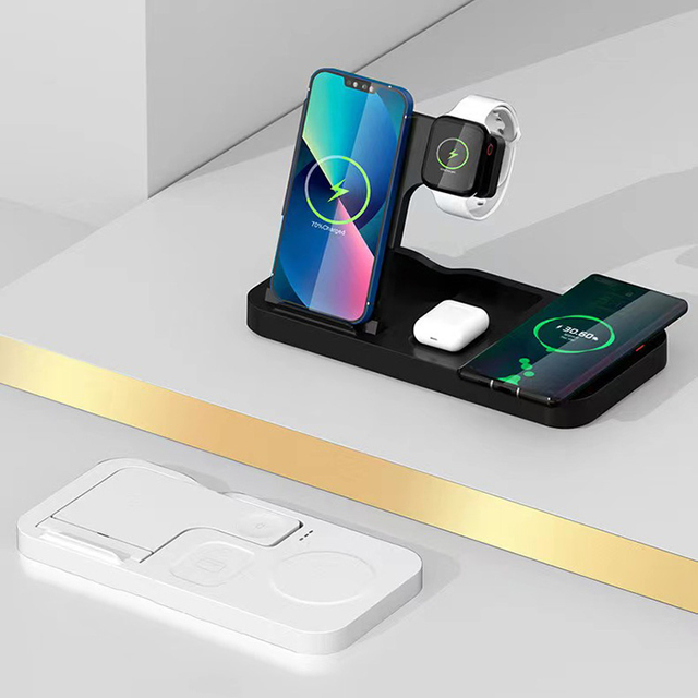 Multifunctional 4-in-1 Wireless Charger foldable,wireless charging pad,wireless charging stand,wireless charging table,for mobile phones, watches, Bluetooth earphones