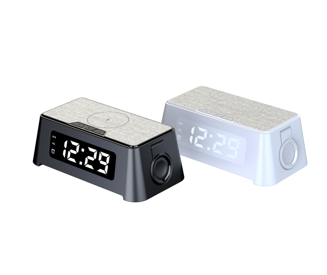 Three in one wireless charging dock with clock, wireless charging board, wireless charging dock, wireless charging station, wireless charging suitable for mobile phones, watches, Bluetooth earphones