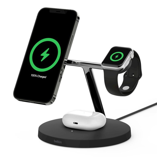 Three-in-one Bracket Magnetic Wireless Charging QI2 stand up wireless charger station wireless charger wireless charger for watch airpods and phones